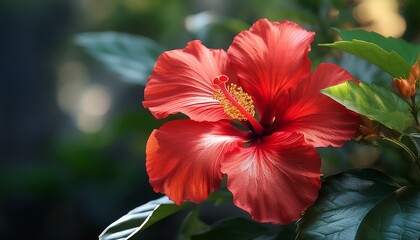 A Beautiful Red Flower Hibiscus