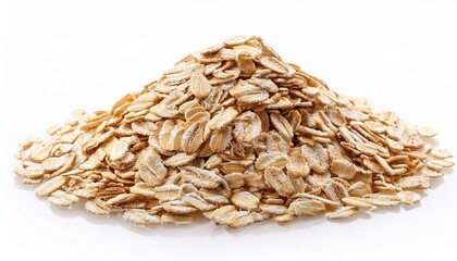 Spelt Flakes Isolated Dry Raw Rolled Flat Oat Grains Wheat Oatmeal Or Bran Barley Rye Cereals