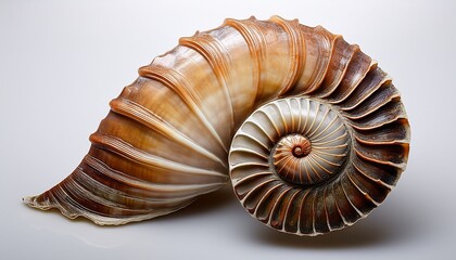 A Spiral Seashell Or Ammonite Fossil Is Isolated On A Transparent Background