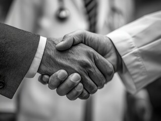 Handshake between doctor and patient