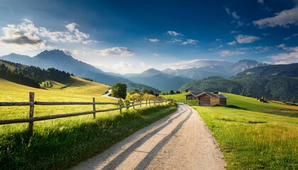 A Rural Road In An Idyllic Landscape