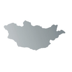 Obraz premium Map of Mongolia, sign silhouette. World Map Globe. Vector Illustration isolated on white background. Asian continent.