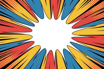 Comic book pop art strip radial backdrop