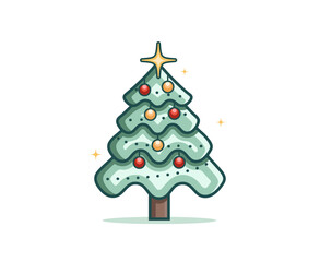 Christmas tree icon. Vector illustration