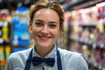 Smiling Grocery Store Employee