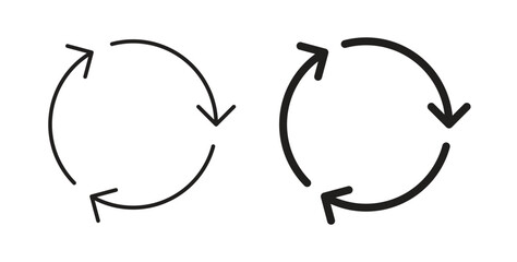 Repeat icons, vector design. Silhouette and stroke icon collection