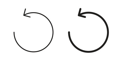 Obraz premium Reset icons, vector design. Silhouette and stroke icon collection