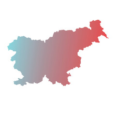 Map of Slovenia, sign silhouette. World Map Globe. Vector Illustration isolated on white background. Europe continent.