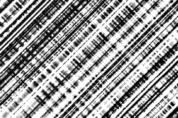 Macro halftone of rough diagonal wood grain lines and scratches, dense black ink streaks forming a grunge pattern on a transparent background.