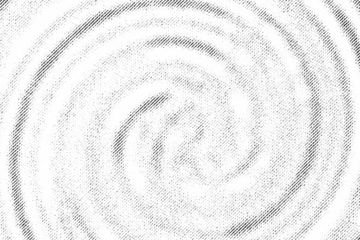 Macro of faint spiral rings in diagonal halftone, black on transparent PNG, resembling soft water ripples or smoke swirl in monochrome.