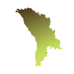 Map of Moldova, sign silhouette. World Map Globe. Vector Illustration isolated on white background. Europe continent.