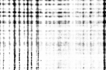 Macro halftone of vertical bands and soft grid shading, black printed pattern isolated on transparent background.