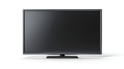 Fototapeta premium A sleek flat screen television stands against a plain background showcasing its minimalist design. This television is perfect for home entertainment gaming or showcasing visuals in a store.