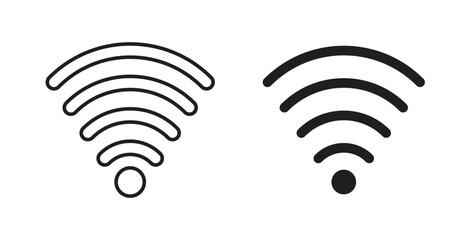 Wifi icons, vector design. Silhouette and stroke icon collection