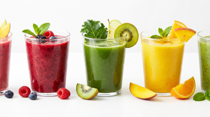 Glasses of fruit and vegetable juice. Agriculture and healthy food concept. World Vegan Day