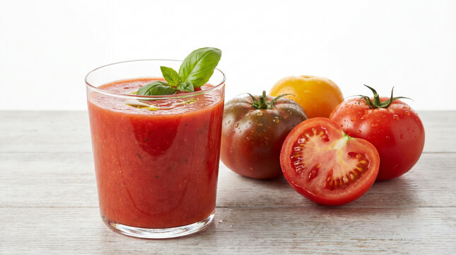 Glass of tomato juice. Agriculture and healthy food concept. World Vegan Day - Powered by Adobe