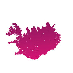 Map of Iceland, sign silhouette. World Map Globe. Vector Illustration isolated on transparent background. Europe continent.