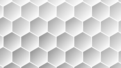 Abstract Hexagonal Geometric Pattern Background in Black White and Gray Shades Honeycomb Structure