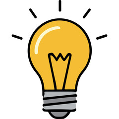 A Bright Yellow Light Bulb Illuminated Against A Black Background Symbolizing Ideas And Innovation
