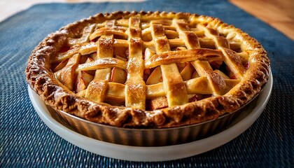 fresh apple pie golden crust lattice top