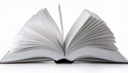 Fototapeta premium white open book with blank pages isolated on white background