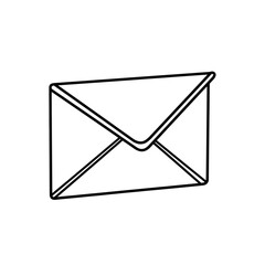 A simple black and white line drawing of a closed envelope with its flap folded down.