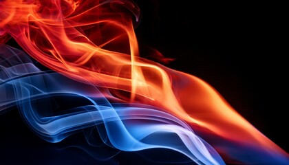 Abstract Image Of Red Blue And Orange Flames