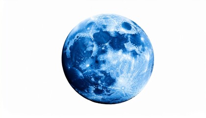 Blue Moon Isolated On White Background