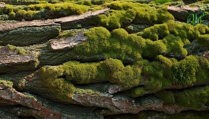 Tree Bark With Moss