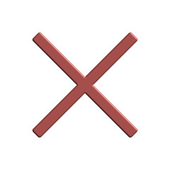 Obraz premium 3d red cross icon. 3d red cross mark, no delete symbol, cross sign.