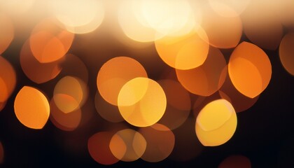 Warm Cinematic Bokeh Texture With Amber Orange Light Orbs
