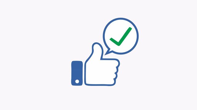 Blue thumbs up icon with a green checkmark is perfect for presentations, social media, websites, and graphic design projects. Ideal for approval and positive feedback concepts.