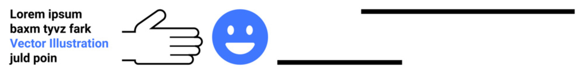 Fototapeta premium Communication, approval, feedback, positivity, messaging, minimal design. A hand giving a thumbs up next to a happy face and text elements. Communication and approval concept