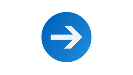 A Simple White Arrow Pointing Right Inside A Solid Blue Circle Against A Complete Black Background Isolated For Easy Use In Digital Interfaces and Presentations