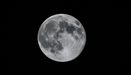 Obraz premium Full Moon In High Resolution Isolated On Black Background