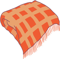 Cozy and Warm Orange Plaid Blanket Perfect for Home Comfort, Autumn and Winter Decor, and Relaxing Moments