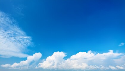 Blue Sky Background And White Clouds Soft Focus And Copy Space Horizontal Shape