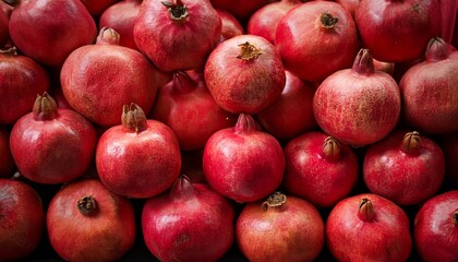 Abundance Of Fresh And Healthy Pomegranates Fruit Background Texture