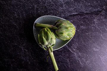 Artichokes on plate