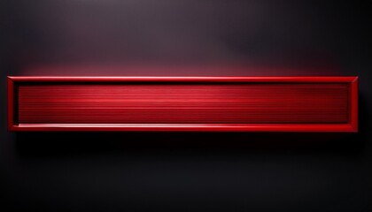 A Red Rectangular Bar With Darker Red Accents Against A Stark Black Backdrop