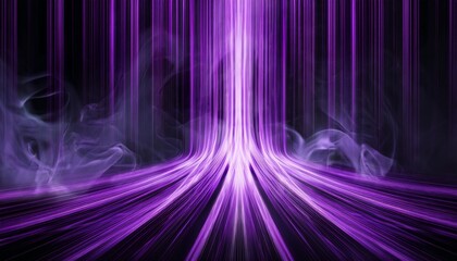 Abstract Vertical Purple Light Streaks And Ethereal Smoke Patterns Create A Mystical And Otherworldly Background With A Dark And Moody Atmosphere