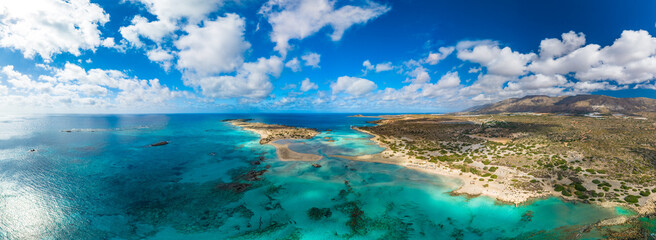 Aerial view of Elafonissi beach, Crete, Greece
