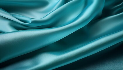 Smooth Flowing Teal Fabric With Subtle Sheen And Soft Folds Creating A Sense Of Luxury And Elegance