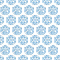 Winter seamless pattern with snowflakes, holiday background. Vector illustration for fabric, textile wallpaper, posters, gift wrapping paper. Christmas vector illustration. Falling snow.