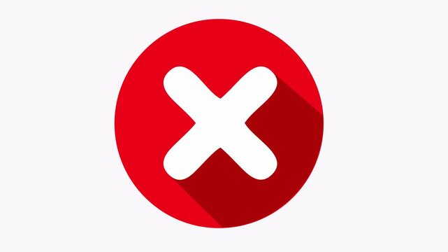 White cross symbol on red circle. 