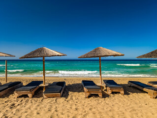 Famous sandy beach of Falasarna at the north west of Chania, Crete, Greece.