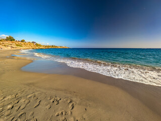 Frangokastello Fortress at the sandy beach, Greek island Crete