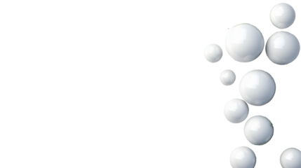 Decorative Spheres and Palm Leaves on Transparent Background