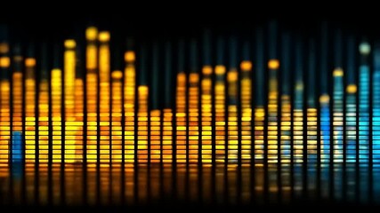 Vibrant Audio Equalizer Bars Displaying Sound Waves in Dynamic Motion. - Powered by Adobe