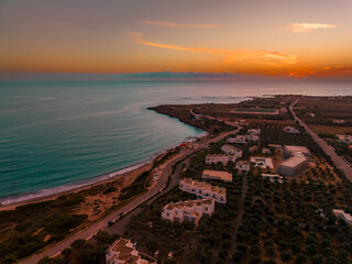 Obraz premium Crete - Orthi Ammos beach with huge sand dunes. Sfakia district, region of Chania
